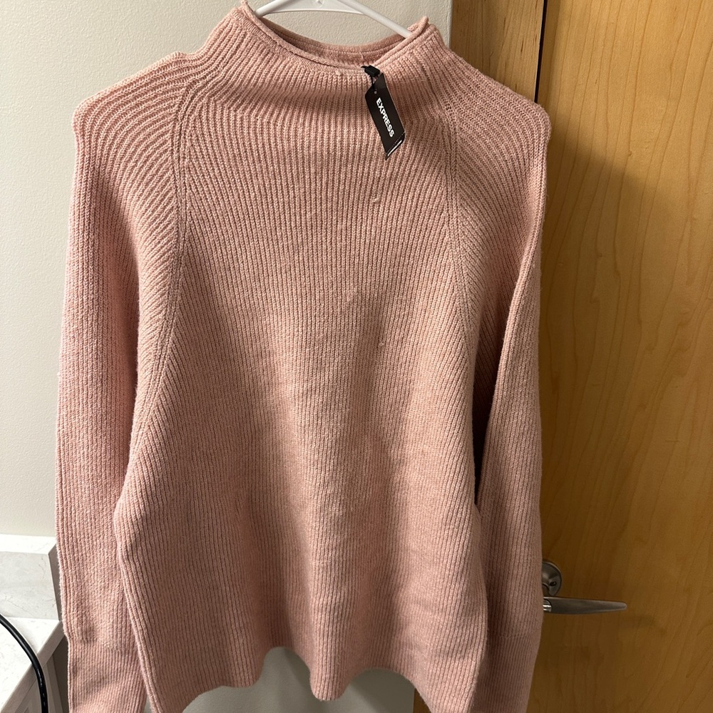 Express Soft Pink Turtleneck Sweater